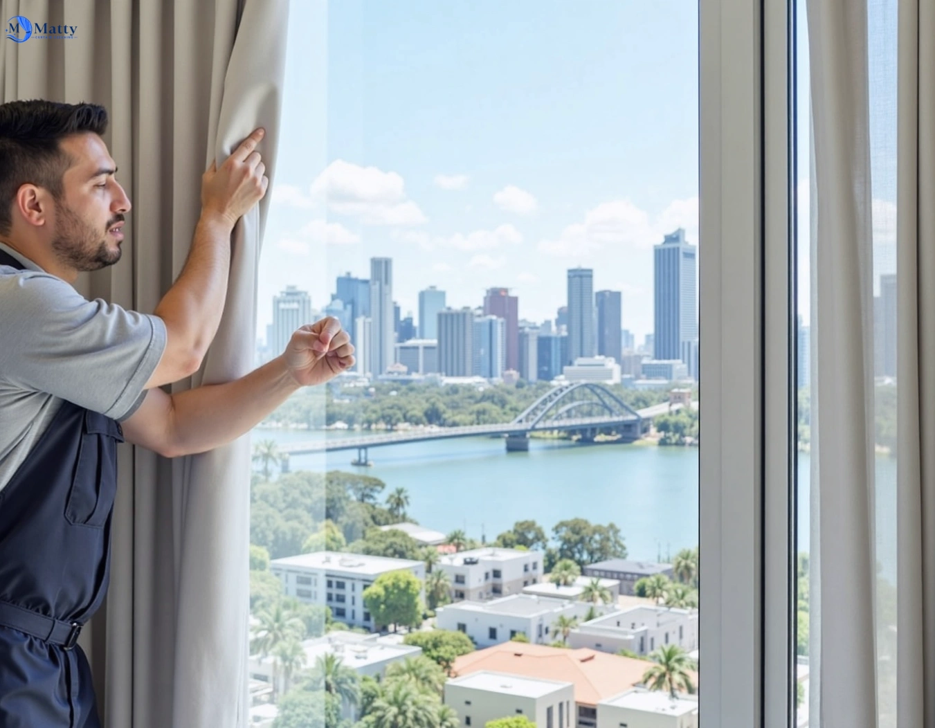 Professional curtain steam cleaning service middle-park QLD by Matty Curtain Cleaning